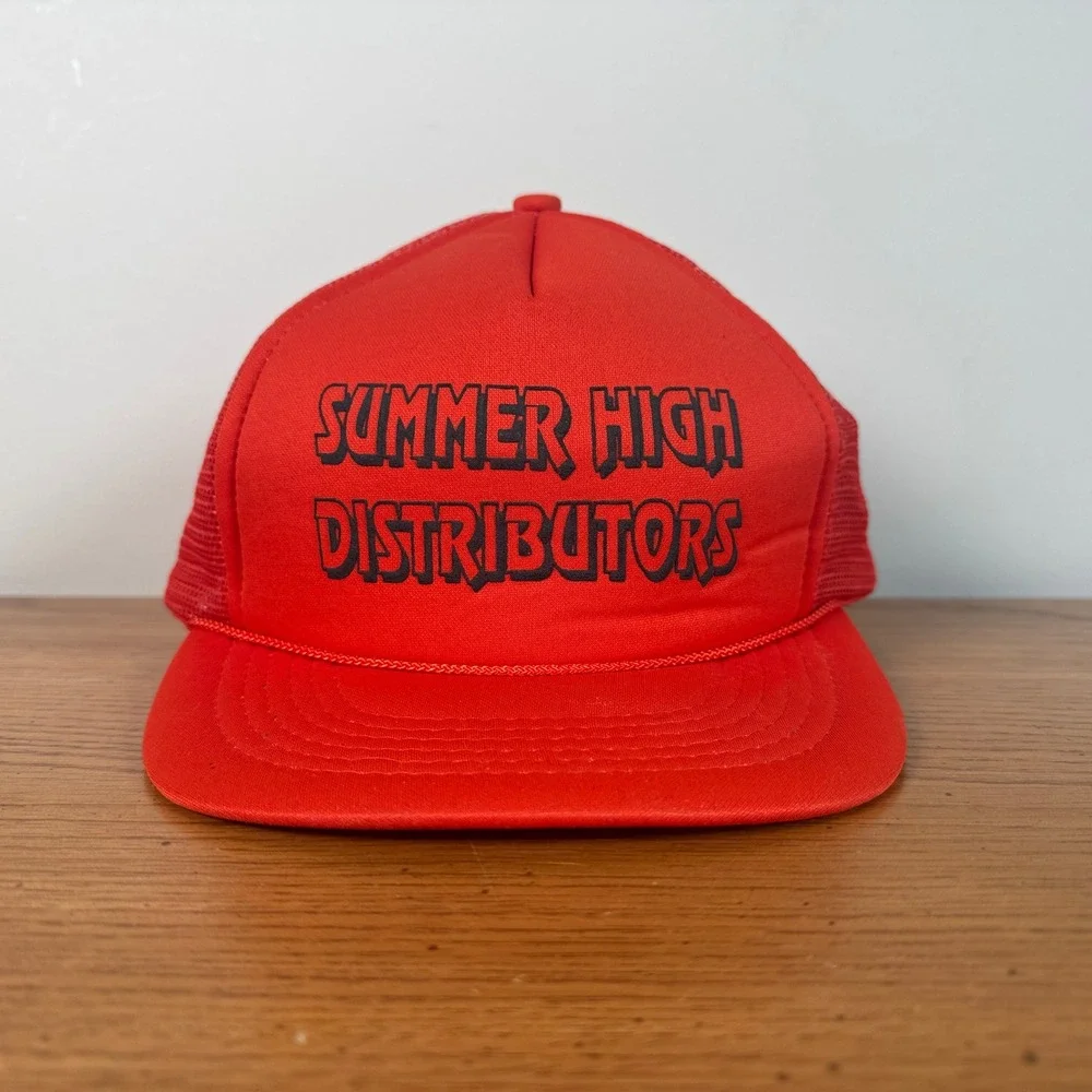Fun Kap Summer High Distributors Red Mesh‎ Back Snapback Trucker Hat YOUTH M/L